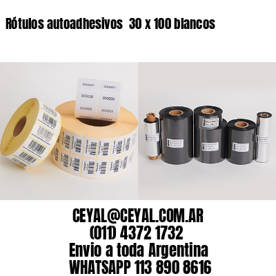 Rótulos autoadhesivos  30 x 100 blancos