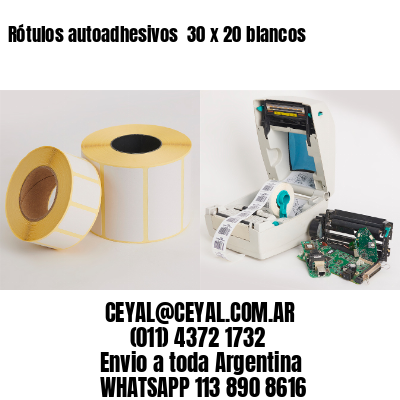 Rótulos autoadhesivos  30 x 20 blancos