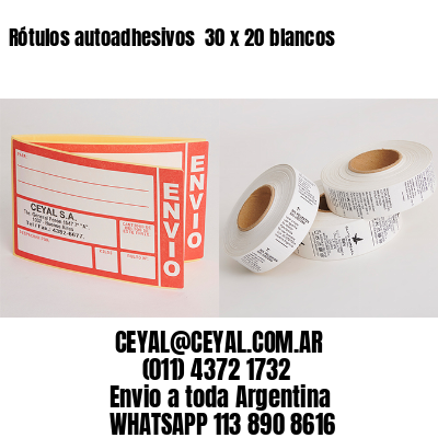 Rótulos autoadhesivos  30 x 20 blancos