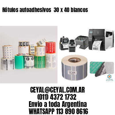 Rótulos autoadhesivos  30 x 40 blancos