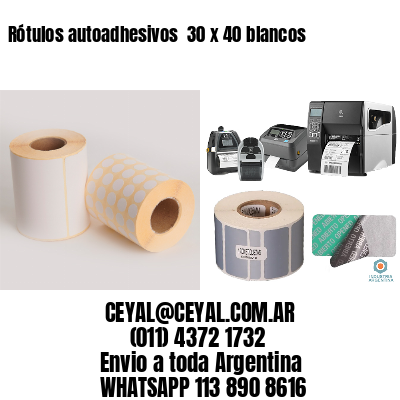 Rótulos autoadhesivos  30 x 40 blancos