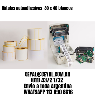 Rótulos autoadhesivos  30 x 40 blancos