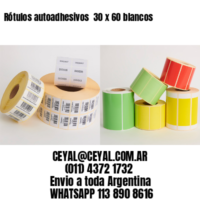 Rótulos autoadhesivos  30 x 60 blancos
