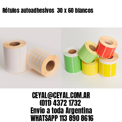 Rótulos autoadhesivos  30 x 60 blancos