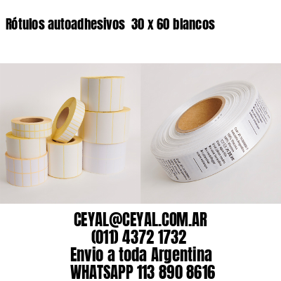Rótulos autoadhesivos  30 x 60 blancos