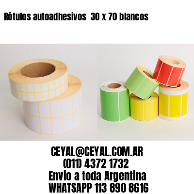 Rótulos autoadhesivos  30 x 70 blancos