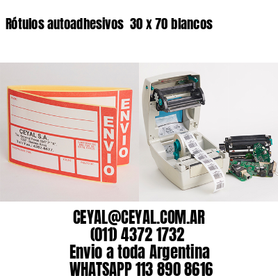 Rótulos autoadhesivos  30 x 70 blancos
