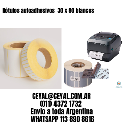 Rótulos autoadhesivos  30 x 80 blancos