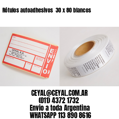 Rótulos autoadhesivos  30 x 80 blancos