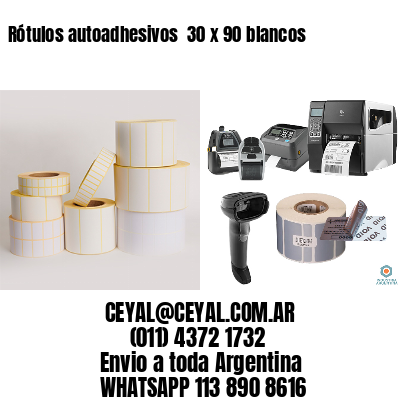 Rótulos autoadhesivos  30 x 90 blancos