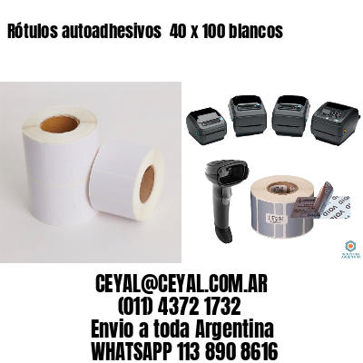 Rótulos autoadhesivos  40 x 100 blancos