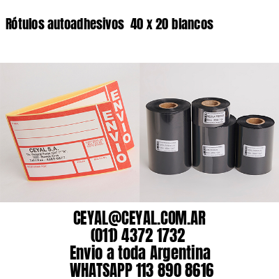 Rótulos autoadhesivos  40 x 20 blancos