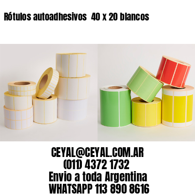 Rótulos autoadhesivos  40 x 20 blancos