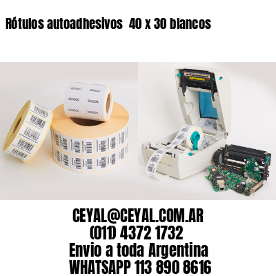 Rótulos autoadhesivos  40 x 30 blancos