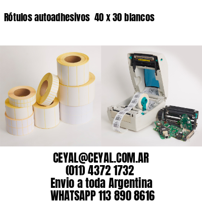 Rótulos autoadhesivos  40 x 30 blancos