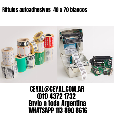 Rótulos autoadhesivos  40 x 70 blancos