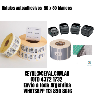 Rótulos autoadhesivos  50 x 80 blancos