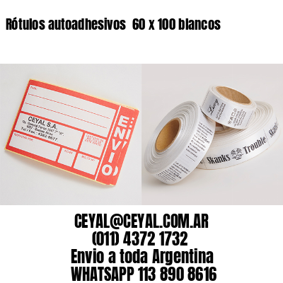 Rótulos autoadhesivos  60 x 100 blancos