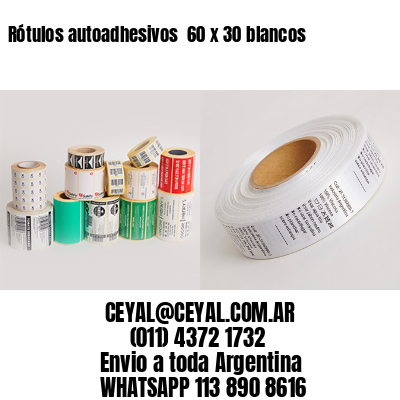 Rótulos autoadhesivos  60 x 30 blancos