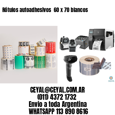 Rótulos autoadhesivos  60 x 70 blancos