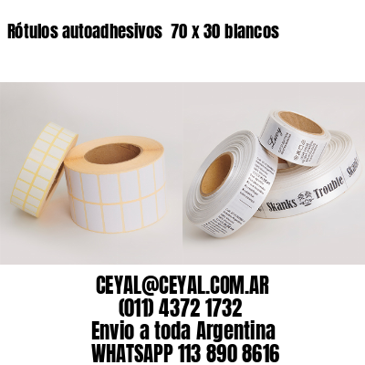 Rótulos autoadhesivos  70 x 30 blancos