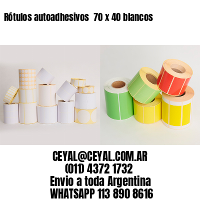 Rótulos autoadhesivos  70 x 40 blancos