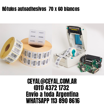Rótulos autoadhesivos  70 x 60 blancos