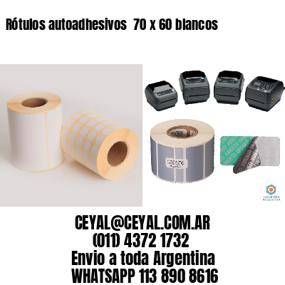 Rótulos autoadhesivos  70 x 60 blancos