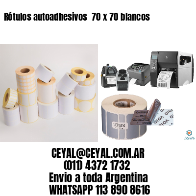 Rótulos autoadhesivos  70 x 70 blancos