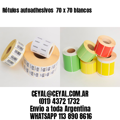 Rótulos autoadhesivos  70 x 70 blancos