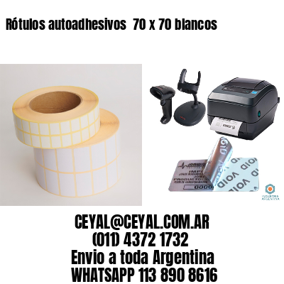 Rótulos autoadhesivos  70 x 70 blancos