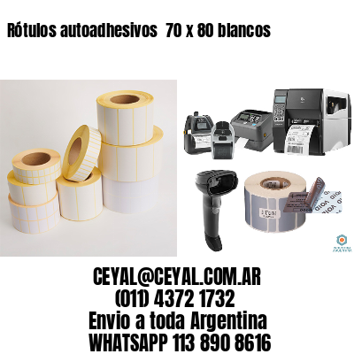 Rótulos autoadhesivos  70 x 80 blancos