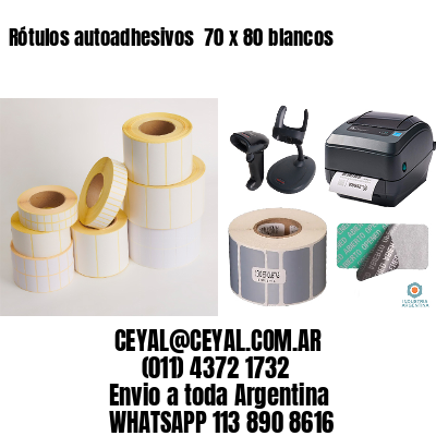 Rótulos autoadhesivos  70 x 80 blancos