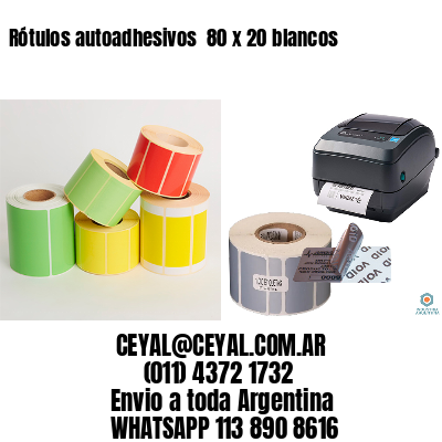 Rótulos autoadhesivos  80 x 20 blancos