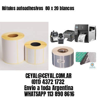 Rótulos autoadhesivos  80 x 20 blancos