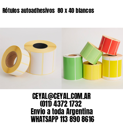 Rótulos autoadhesivos  80 x 40 blancos