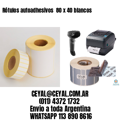 Rótulos autoadhesivos  80 x 40 blancos