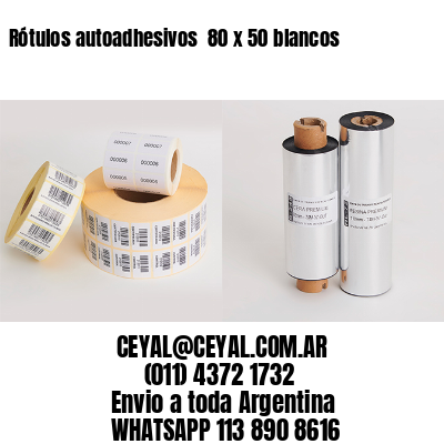 Rótulos autoadhesivos  80 x 50 blancos