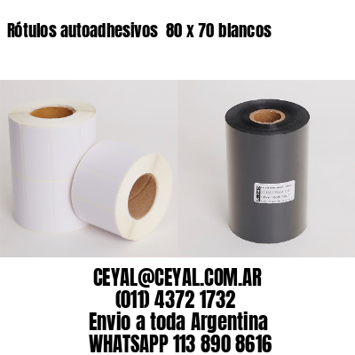 Rótulos autoadhesivos  80 x 70 blancos