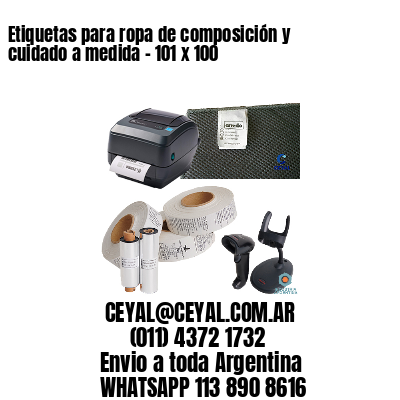Etiquetas para ropa de composición y cuidado a medida – 101 x 100