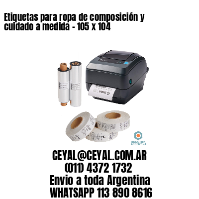 Etiquetas para ropa de composición y cuidado a medida – 105 x 104