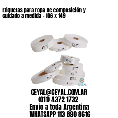Etiquetas para ropa de composición y cuidado a medida – 106 x 149