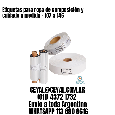 Etiquetas para ropa de composición y cuidado a medida – 107 x 146