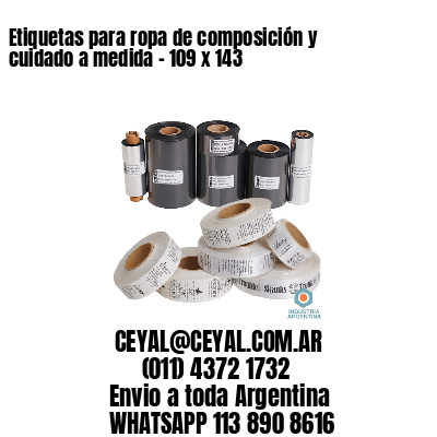 Etiquetas para ropa de composición y cuidado a medida – 109 x 143