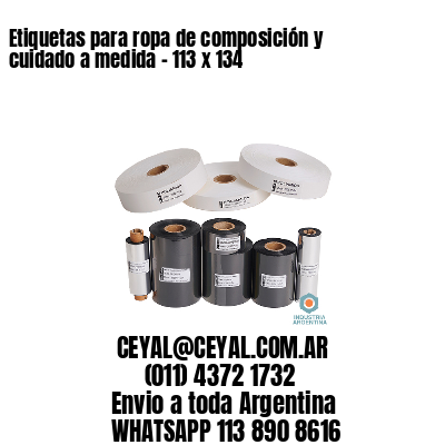 Etiquetas para ropa de composición y cuidado a medida – 113 x 134