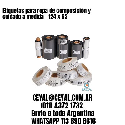 Etiquetas para ropa de composición y cuidado a medida - 124 x 62