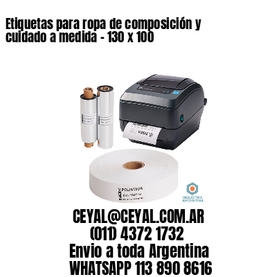 Etiquetas para ropa de composición y cuidado a medida – 130 x 100