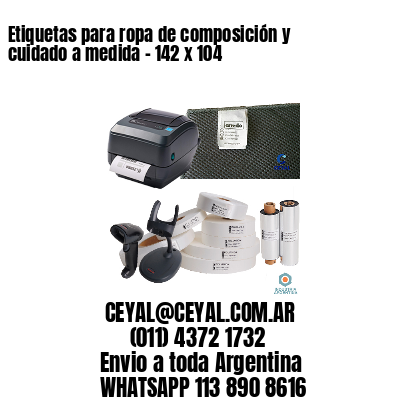 Etiquetas para ropa de composición y cuidado a medida – 142 x 104