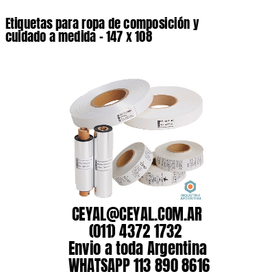 Etiquetas para ropa de composición y cuidado a medida – 147 x 108