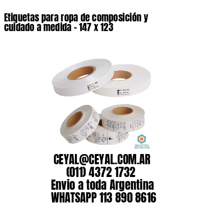 Etiquetas para ropa de composición y cuidado a medida – 147 x 123